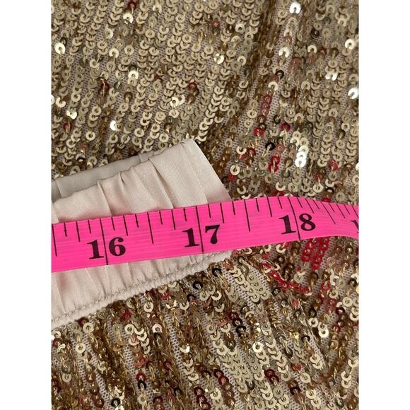 Victoria Secret Gold Sequined Joggers Size L Glam Y2K Retro - Picture 6 of 6